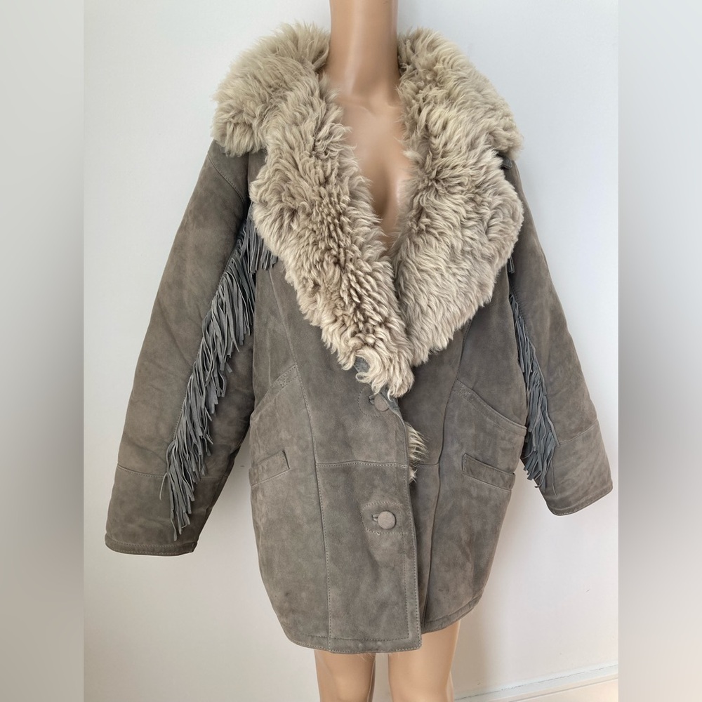 Oversized Western style shearling coat
